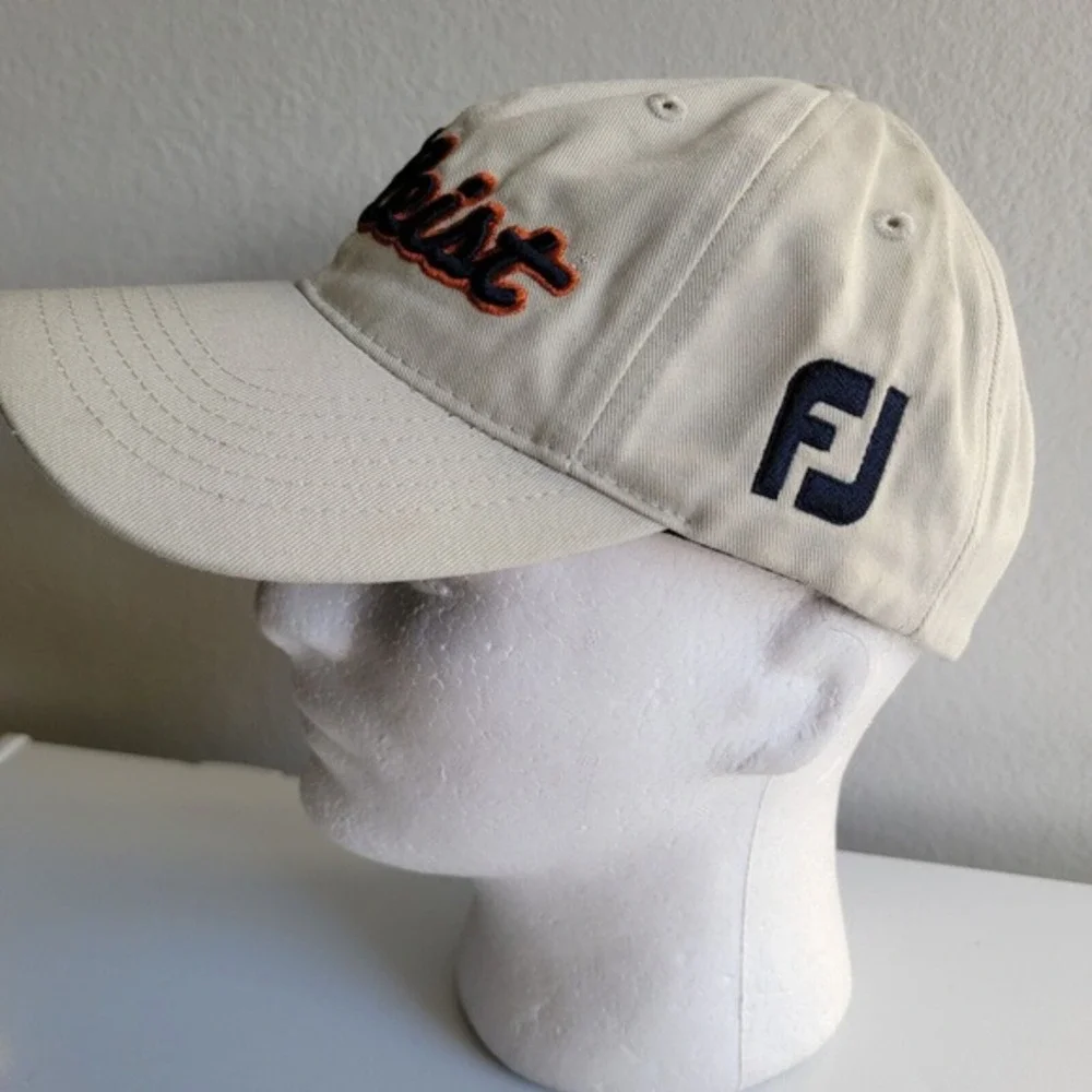 Titleist FootJoy FJ‎ Golf Hat Cap Logo Tan Blue Orange Adjustable Tigers
